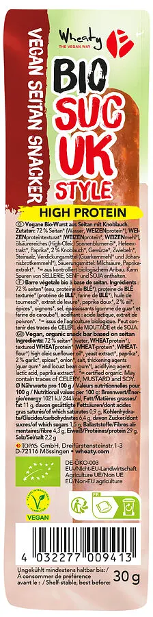 Sucuk Snacker Vegan Organic