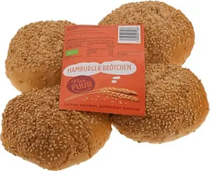 Organic Hamburger Buns with Sesame, 60 g