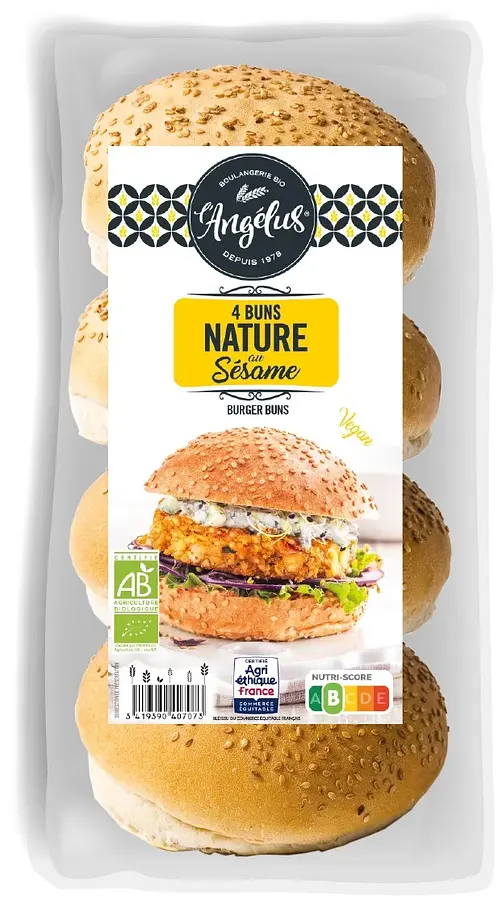 Sesame Hamburger Buns Organic
