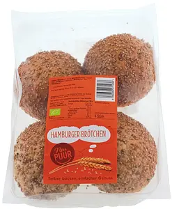 Organic Hamburger Buns with Sesame, 60 g