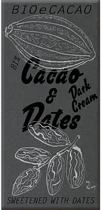 Dattelschokolade Dark Cream Tafel 81% Bio, 90 g