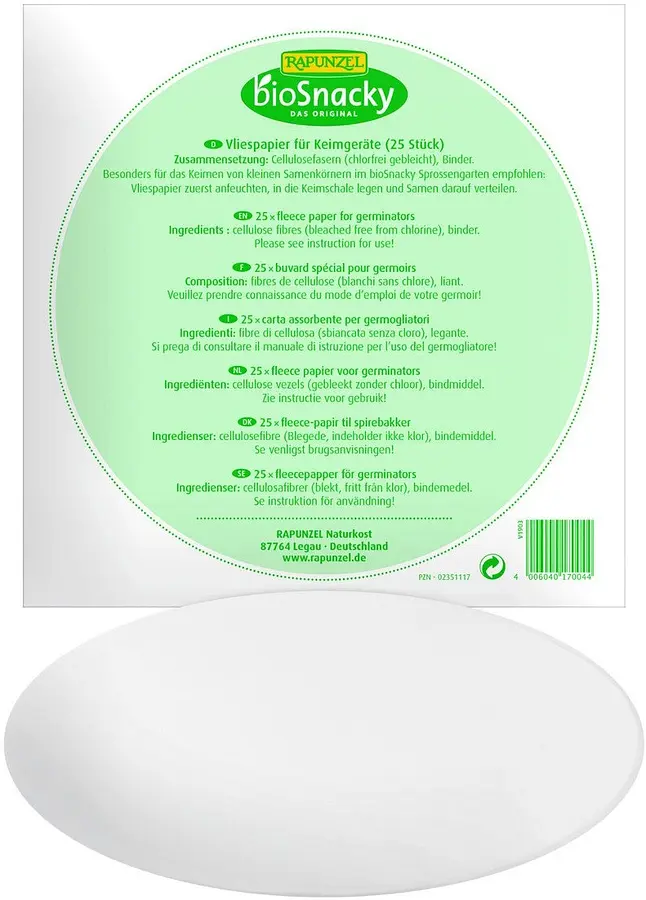 Fleece Paper for Sprouting Garden bioSnacky, 25 pcs