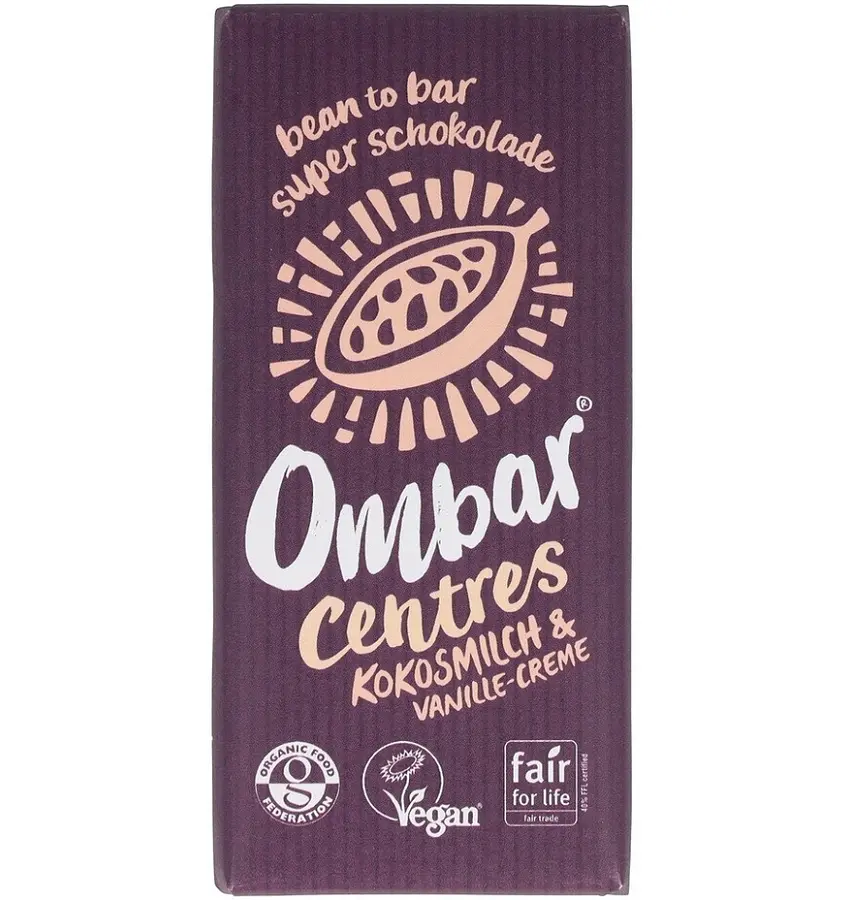 Ombar Centres Chocolat Lait de Coco & Vanille Bio