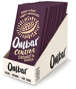 Ombar Centres Chocolat Lait de Coco & Vanille Bio, 70 g