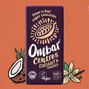 Ombar Centres Chocolat Lait de Coco & Framboise Bio, 70 g