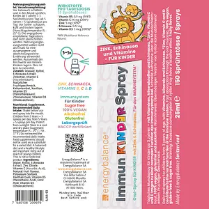 Spray buccal Immun Enfants avec échinacée + zinc et vitamines, 25 ml