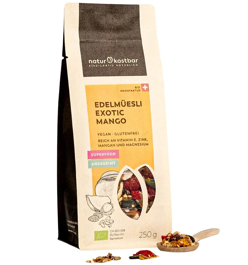 Gourmet Muesli Exotic Mango Raw Food Quality Organic
