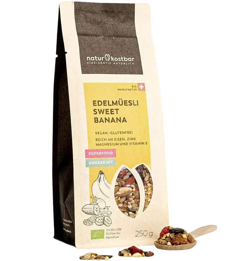 Gourmet Muesli Sweet Banana Raw Food Quality Organic