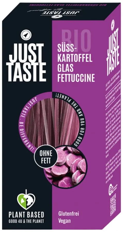 Lila Süsskartoffel Glas Fettuccine Bio