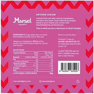 Lokum artisanal Rose avec Mûre, 99 g, 99 g