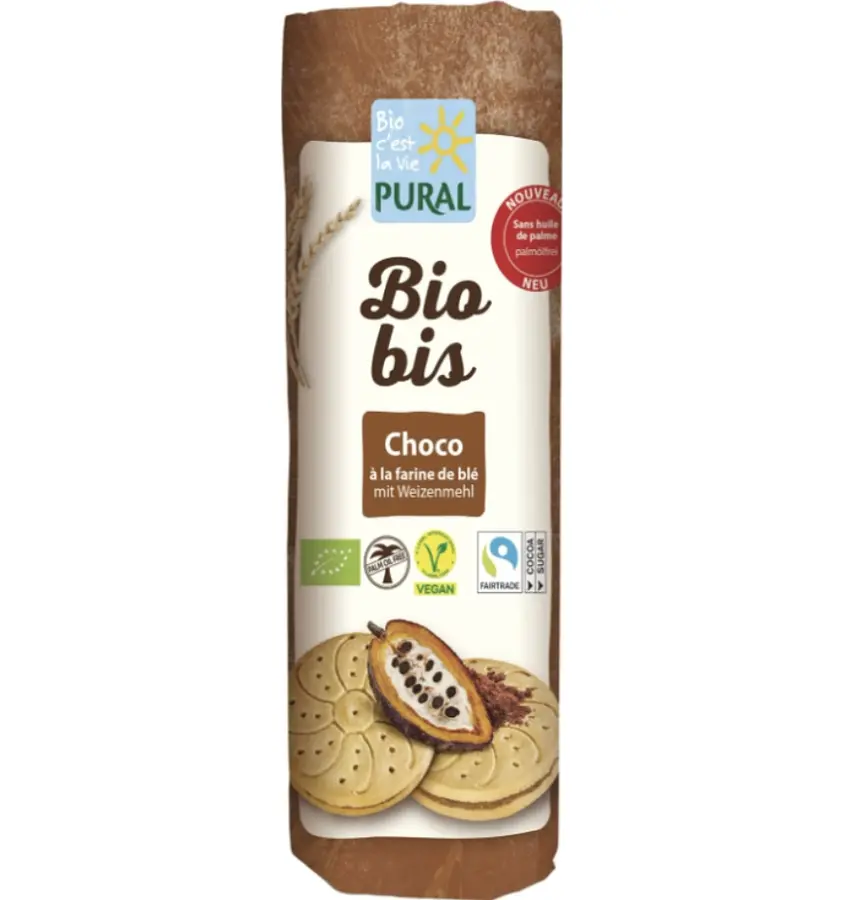 Biobis Choco Double Biscuit palm oil-free Organic