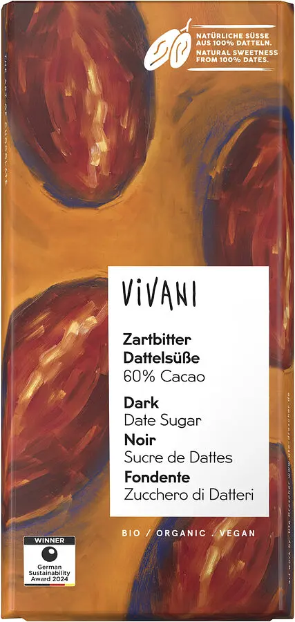 Dattelsüsse Zartbitter Tafel 60% Bio