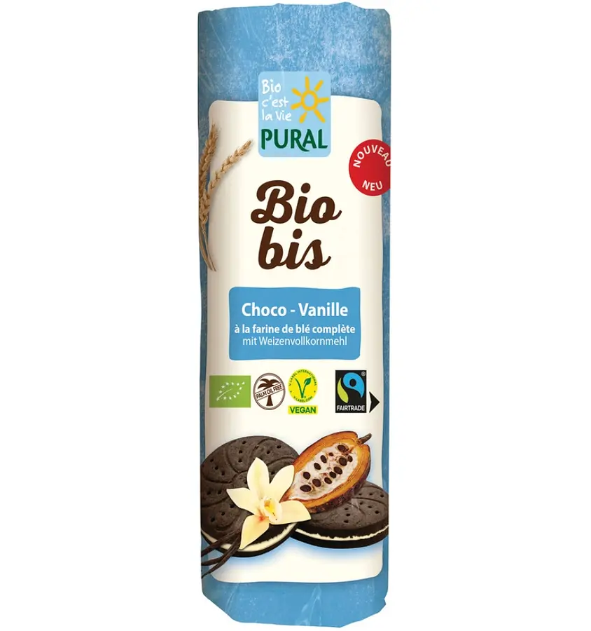 Biobis Choco-Vanilla Double Biscuit palm oil-free Organic