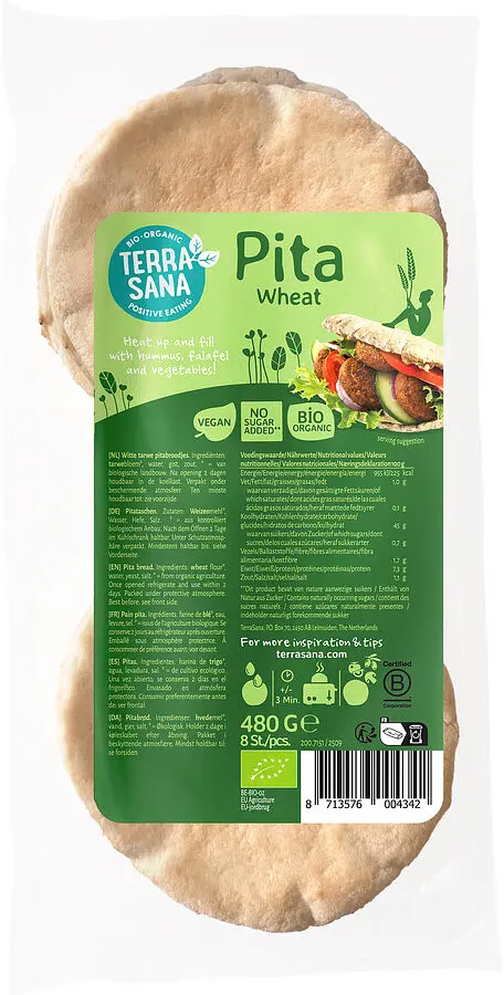 Pita Wheat Oven Bread Organic