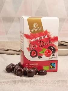 Raspberry in Dark Chocolate Organic, 90 g