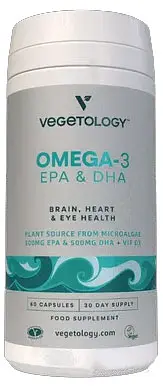 Vegan Omega-3 Capsules EPA & DHA Supplement, 60 Capsules