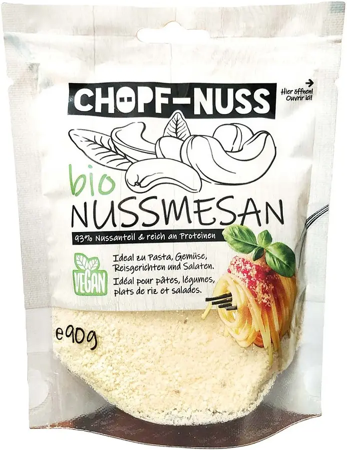 Nussmesan Vegane Alternative zu Reibkäse Chopf-Nuss Bio
