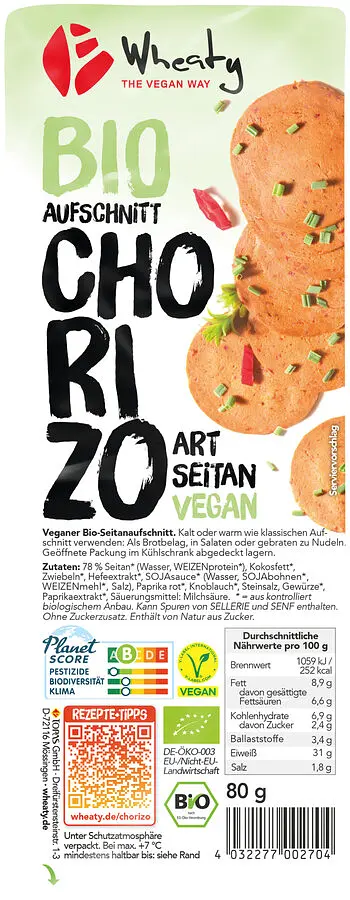 Vegan Slices Chorizo Organic