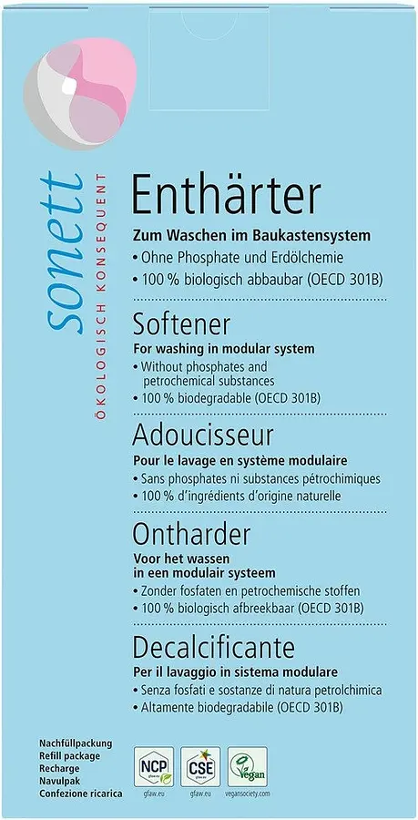 Enthärter 100% Biologisch abbaubar Karton