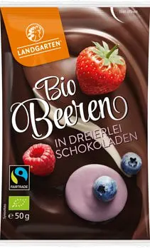 Beeren in dreierlei Schokoladen Bio
