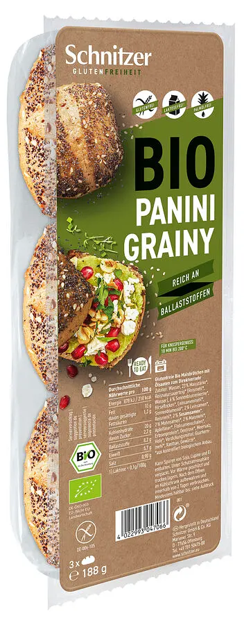zAufb Panini Grainy Maisbrötchen Bio